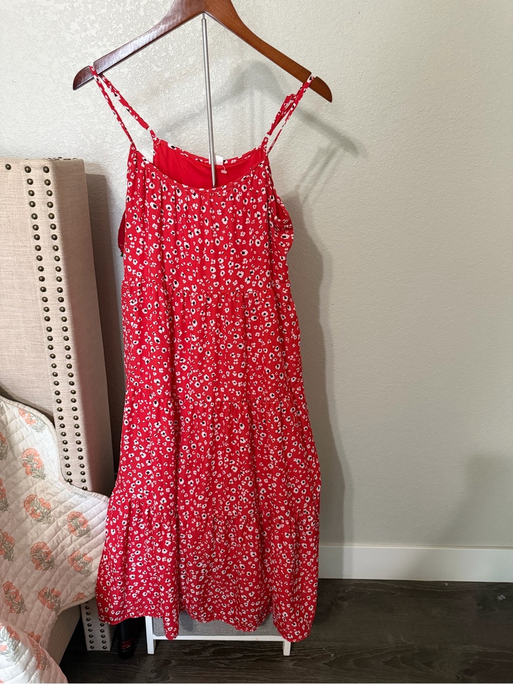 Red Floral Spaghetti Strap Sundress size XS